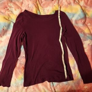 Burgundy Long Sleeve Top